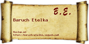 Baruch Etelka névjegykártya